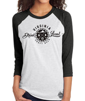 Craft Beer Shirt- Drink Local Virginia Unisex Baseball Tee