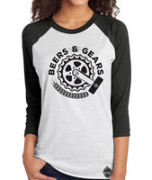 Bikes and Craft Beer- Gears & Beers- Unisex Baseball Tee