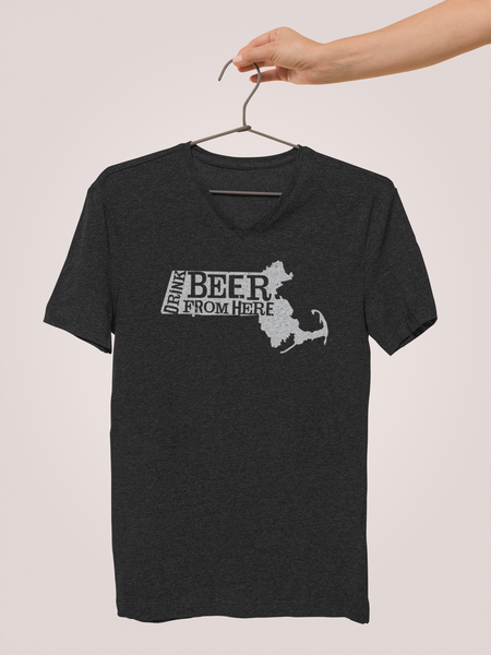 Massachusetts Drink Beer From Here® - V-Neck Craft Beer shirt
