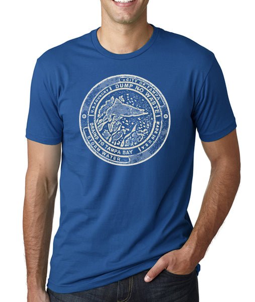 Tampa Snook Manhole cover- Men's Crew Neck t-shirt- Tampa, FL